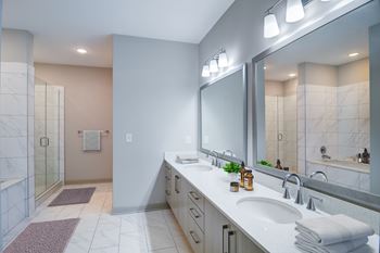Large soaking tubs with custom surrounds*